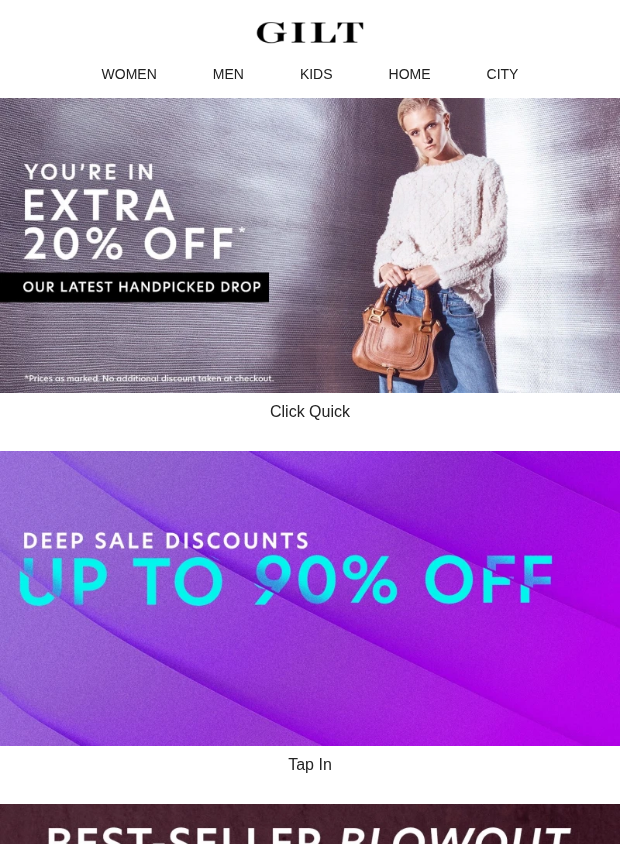 Preview of You’re IN. Extra 20% Off Our Latest Handpicked Drop. by gilt.com