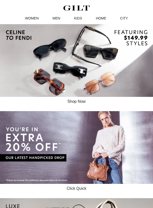 Preview of CELINE to FENDI Eyewear w/ $149.99 Styles | Extra 20% Off Our Latest Drop by gilt.com
