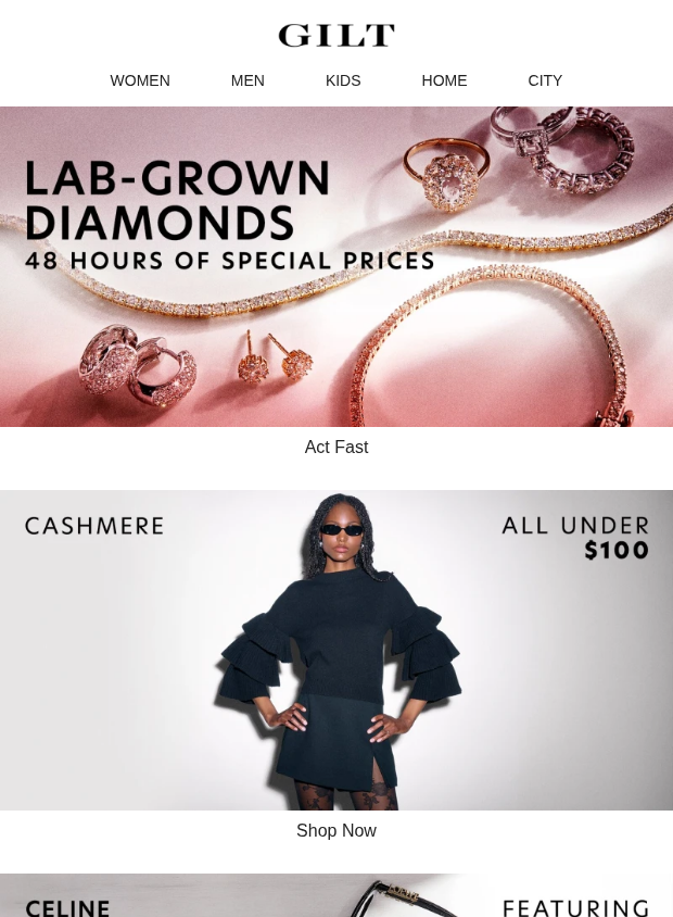 Preview of 48-Hour Lab-Grown Diamond Deals by gilt.com