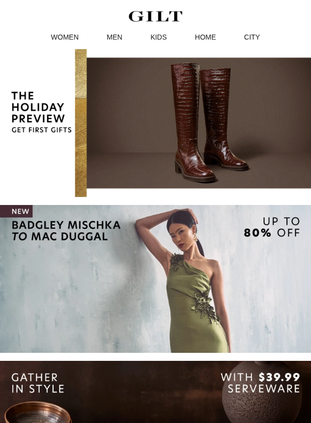 Preview of The Holiday Preview - Get First Gifts by gilt.com