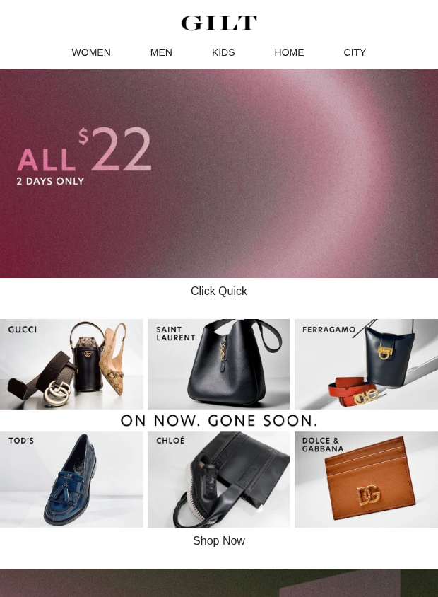 Preview of ALL $22 Inside. ONLY 2 Days. by gilt.com