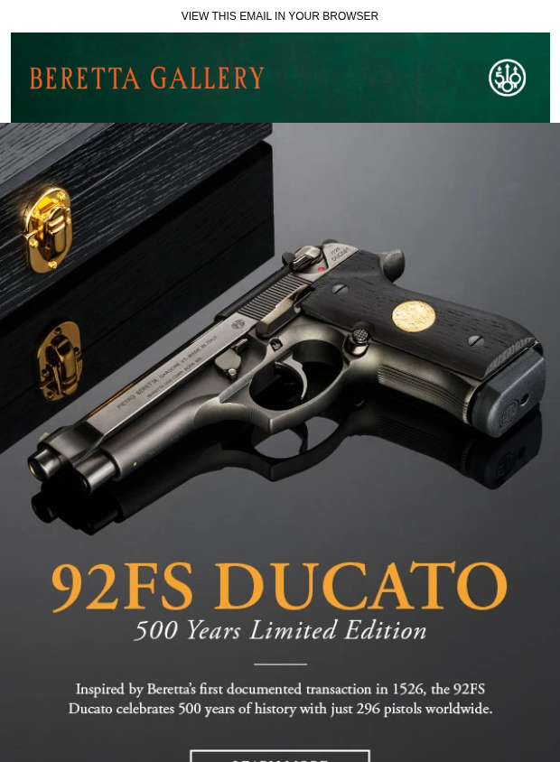 Preview of Own A Piece Of History: The Beretta 92FS Ducato 500 Years Limited Edition by beretta.com