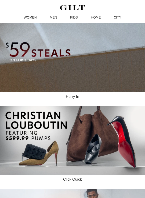 Preview of $59 Steals (Only) 2 Days by gilt.com