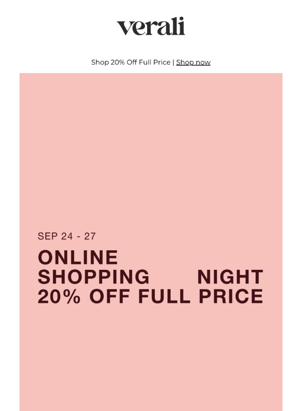 Preview of 20% OFF YOUR FAVOURITES by veralishoes.com.au