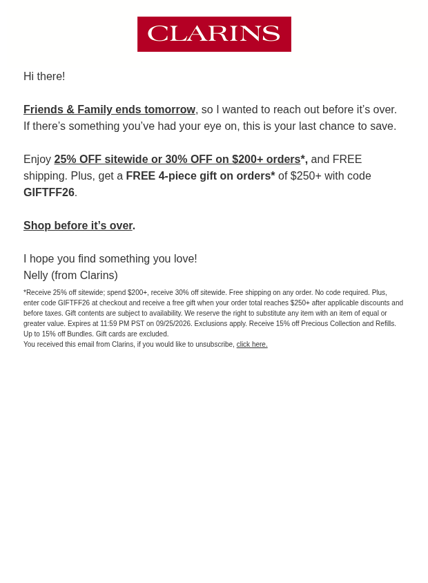 Preview of Still haven't shopped the sale? by clarins.ca