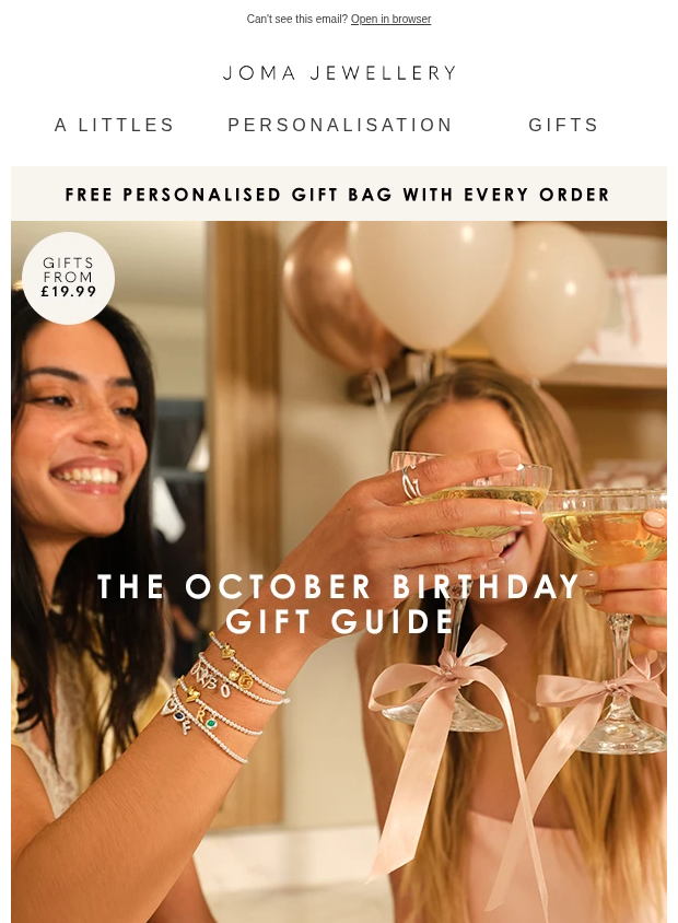 Preview of October Birthday Gift Guide by jomajewellery.com