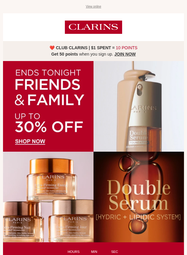 Preview of Ends Tonight: Up to 30% OFF + Free Shipping ⌛ by clarins.ca