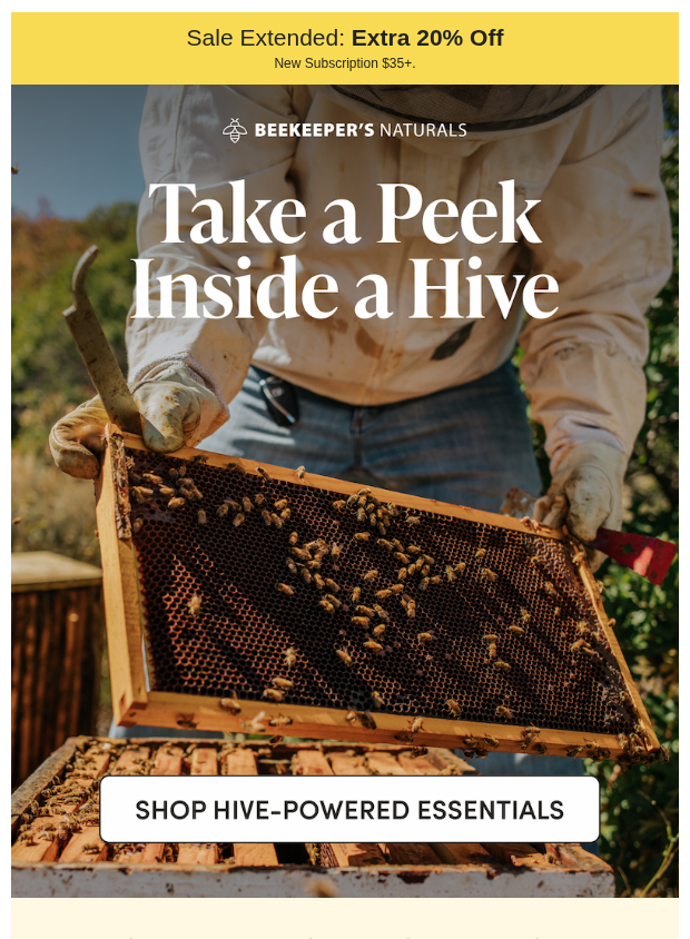 Preview of Sale Extended: Extra 20% Off New Subscriptions by beekeepersnaturals.com