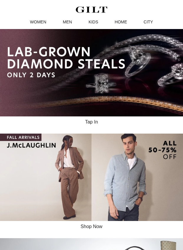 Preview of Lab-Grown Diamond Deals 💎 2 Days by gilt.com
