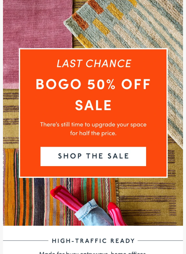 Preview of BOGO Sale ends today by revivalrugs.com