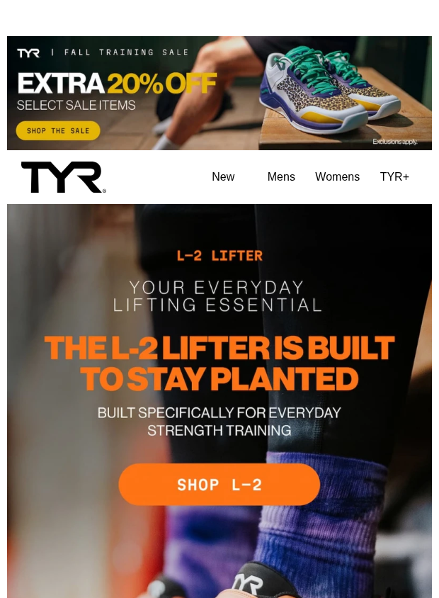 Preview of 20% Off Select L-2 Lifters by tyr.com
