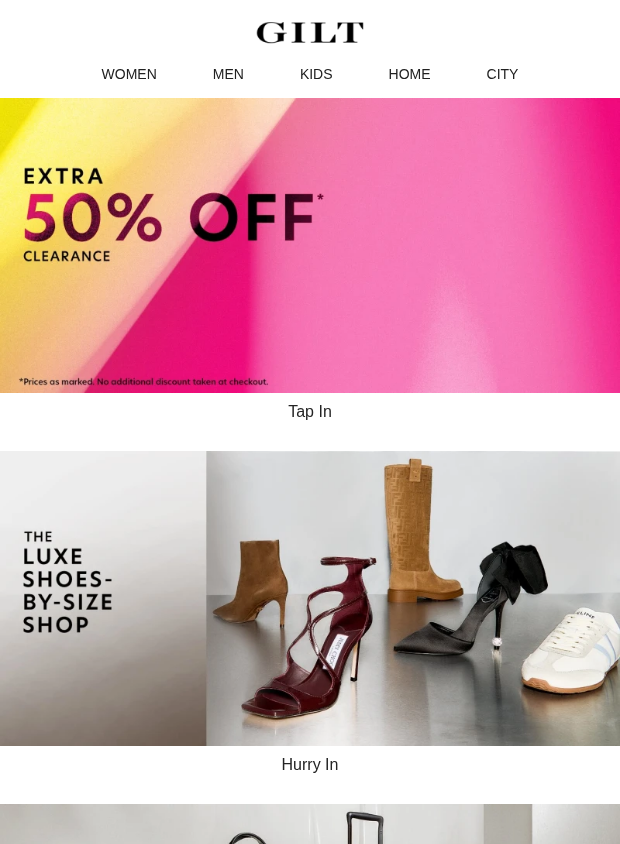 Preview of EXTRA 50% Off Clearance by gilt.com