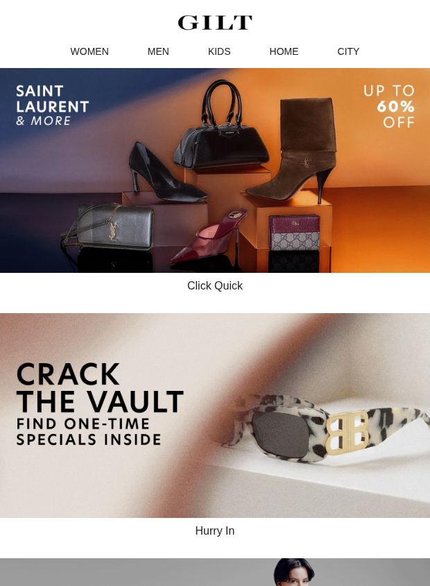 Preview of Saint Laurent & More Up to 60% Off | Find One-Time Specials Inside by gilt.com