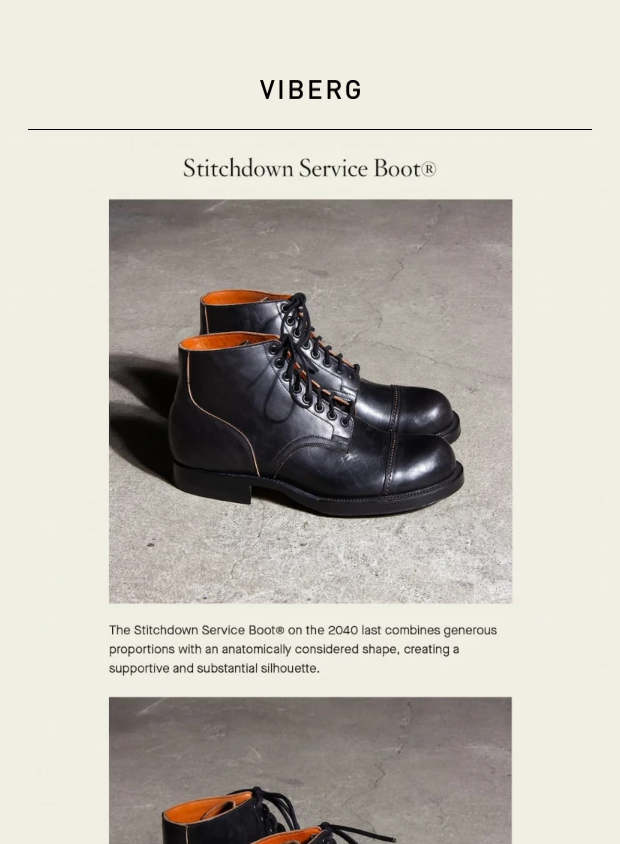 Preview of Stitchdown Service Boot® - Black Teacore Horsebutt by viberg.com