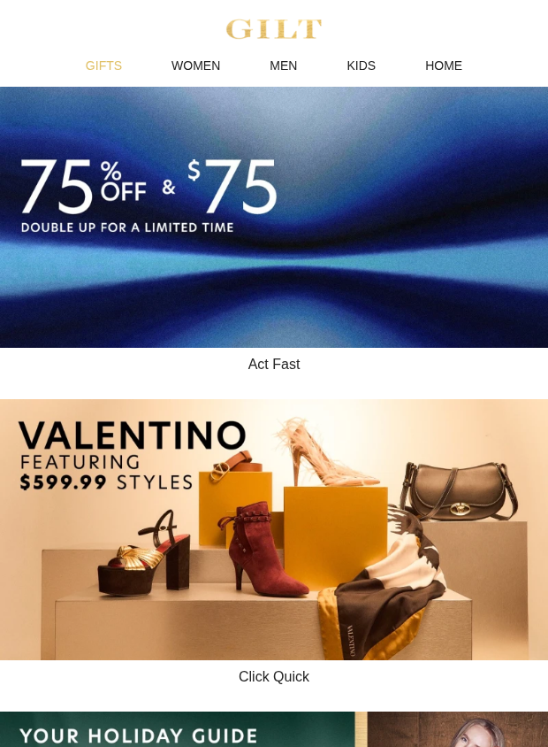 Preview of 75% Off & $75 for a Limited Time by gilt.com