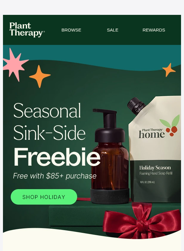 Preview of Claim Your FREE Holiday Hand Soap ﻿﻿🧼 by planttherapy.com