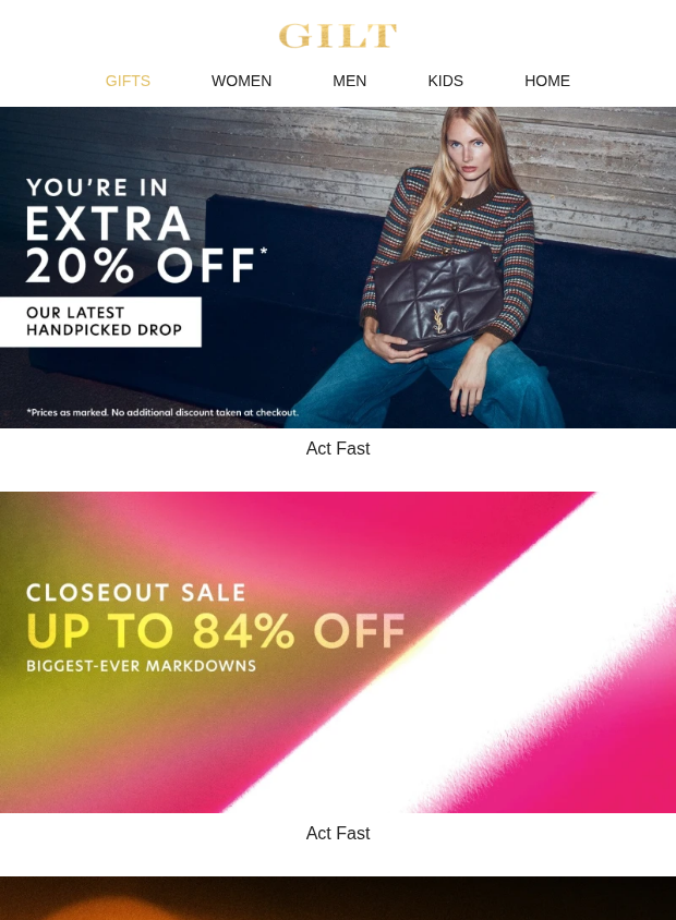 Preview of You’re In ★ Extra 20% Off Our Latest Handpicked Drop by gilt.com