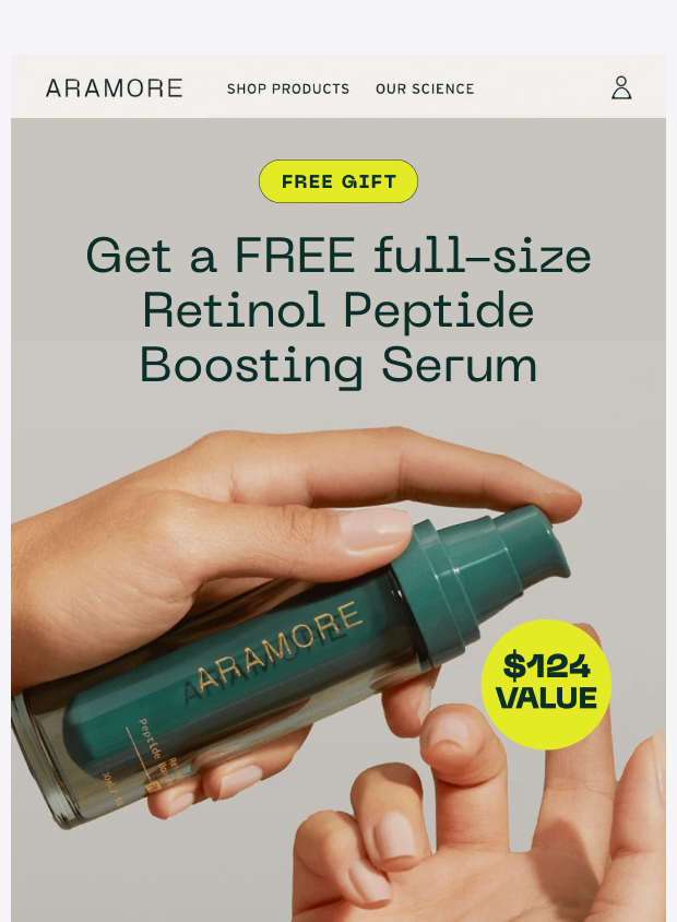 Preview of Want a $124 product for free? by aramoreskincare.com