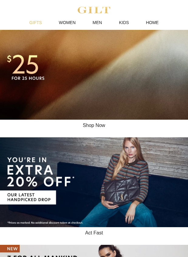 Preview of $25 for 25 Hours. Score NOW. by gilt.com