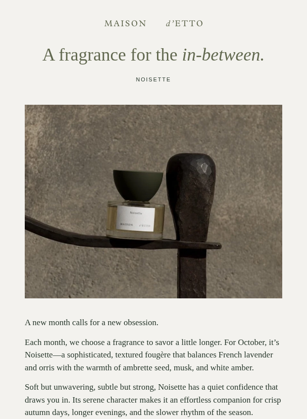 Preview of Your October Fragrance Has Arrived by maisondetto.com