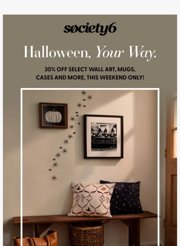 Preview of 30% off Halloween ends tonight! by society6.com