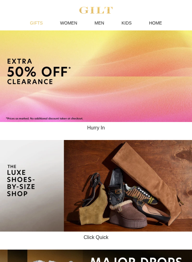 Preview of EXTRA 50% Off Clearance by gilt.com