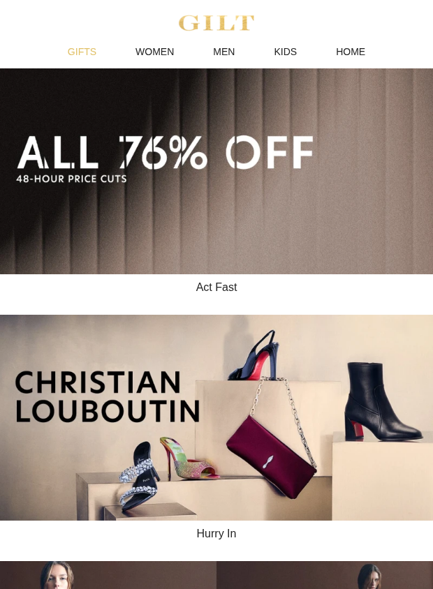 Preview of ALL 76% Off Inside. 48 Hours ONLY. by gilt.com