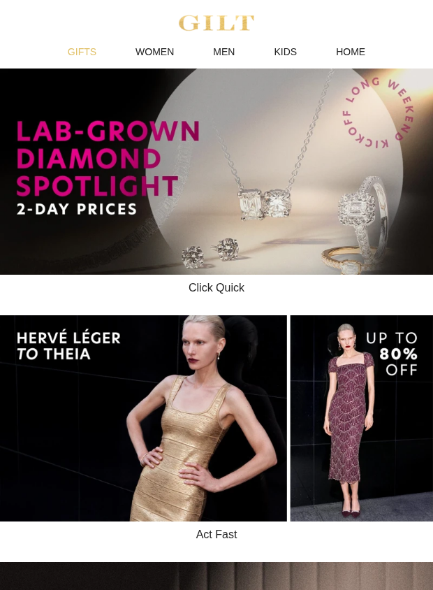 Preview of 2-Day Cuts on Lab-Grown Diamonds 💎 Long Weekend Kickoff by gilt.com