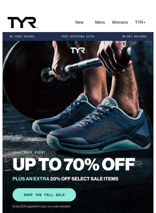 Preview of Fall Sale: Up to 70% Off + Extra 20% Off by tyr.com