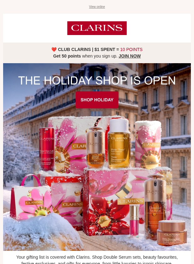 Preview of The Holiday Shop is Open 🎄 by clarins.ca