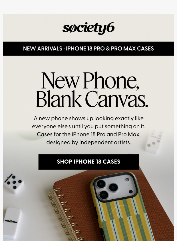 Preview of New iPhone 18 cases just dropped! by society6.com