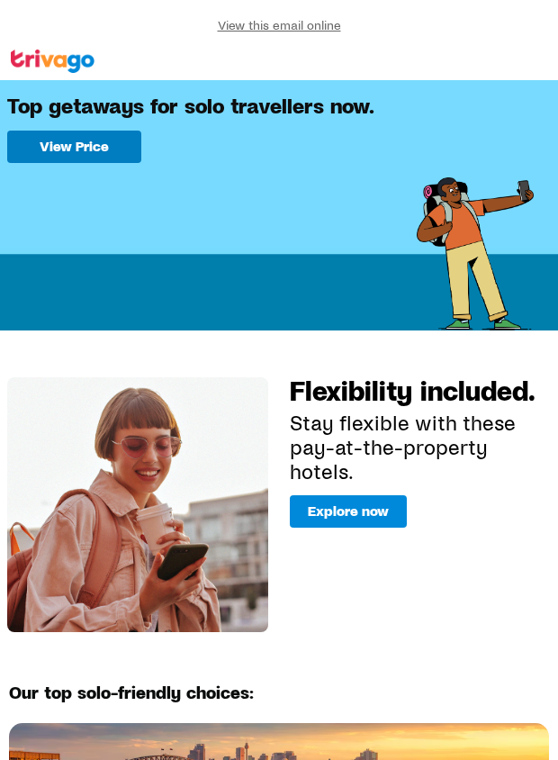 Preview of Getaway for one? No problem 😄 by trivago.com.au