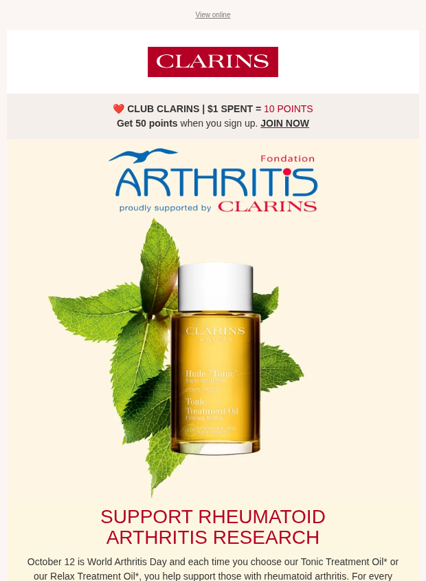 Preview of Support Arthritis Research by clarins.ca