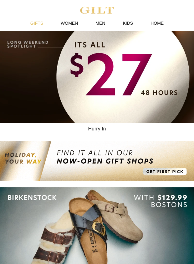 Preview of ALL $27 Inside for 48 Hours ONLY ⭐ Long Weekend Spotlight by gilt.com