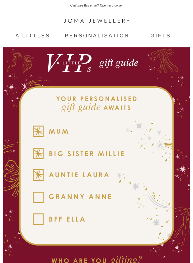 Preview of Your VIP gift guide awaits 💌 by jomajewellery.com