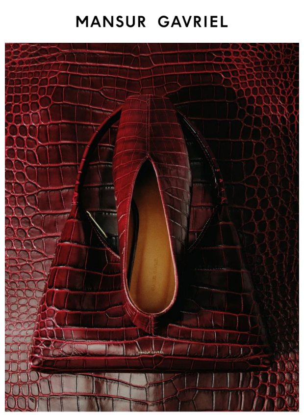 Preview of Oxblood Croc by mansurgavriel.com