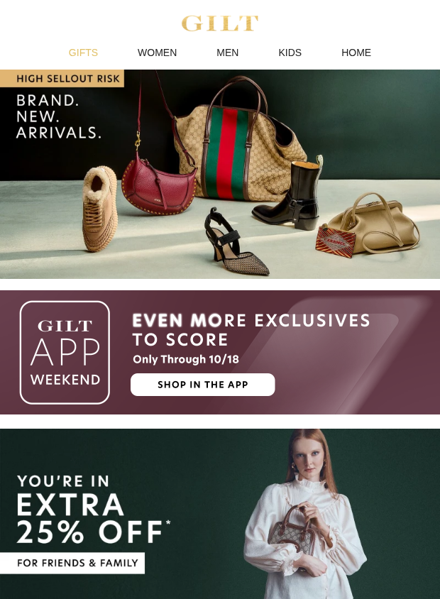 Preview of Brand. New. Arrivals. - High Sellout Risk by gilt.com