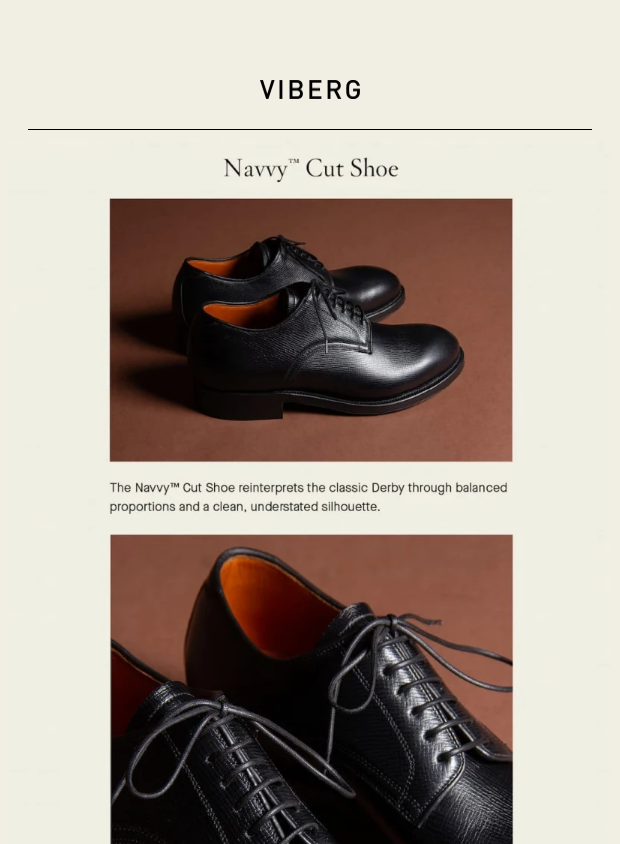 Preview of Navvy™ Cut Shoe - Black Hatch Grain Calf by viberg.com